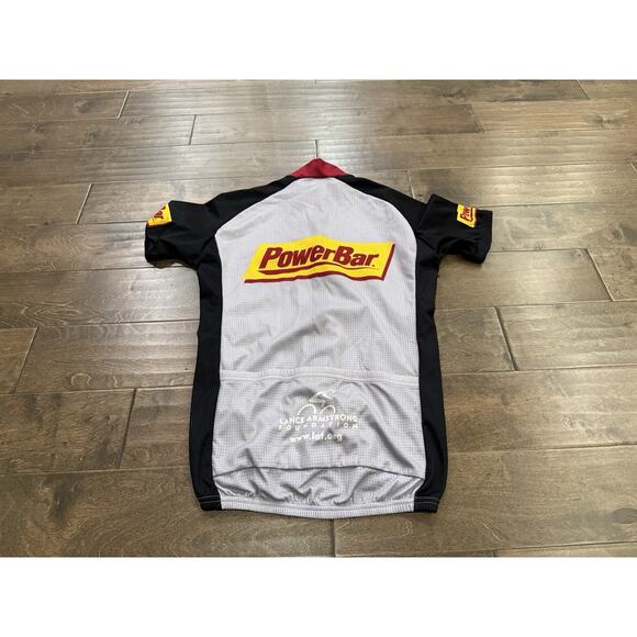 Sqaudra Cycling Jersey Mens Gray Power Bar Full Zip Size M MEDIUM Made In USA - Picture 3 of 11